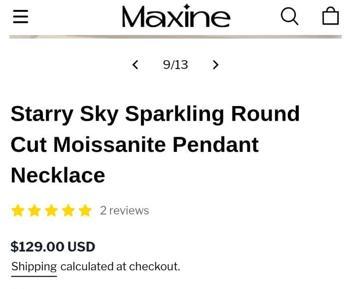 Starry sky sparkling round cut moissenite pendant Sterling silver stamped 925 - Thumbnail 6