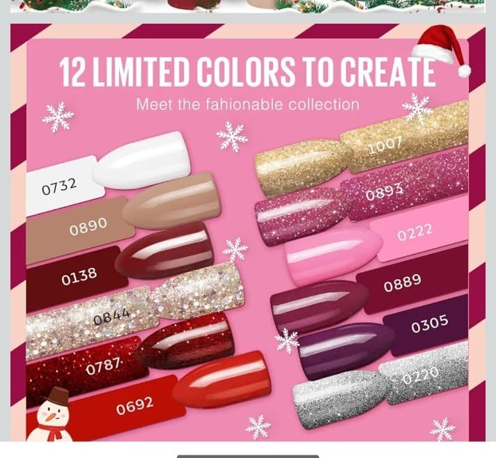 UV Gel Nail Polish 12 Christmas colors ! - Thumbnail 2