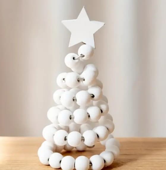 Luxury Artisan Beaded Christmas Tree Set - 5pc Modern Nordic Holiday Decor - Thumbnail 7