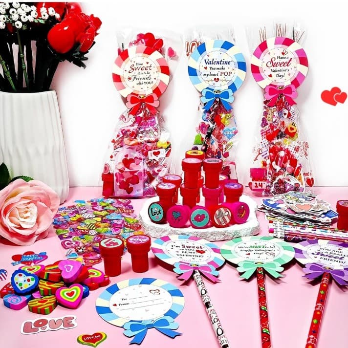 260Pcs Valentines Day Gifts for Kids Classroom Valentines Day Goodie Bag Stuffer - Thumbnail 2