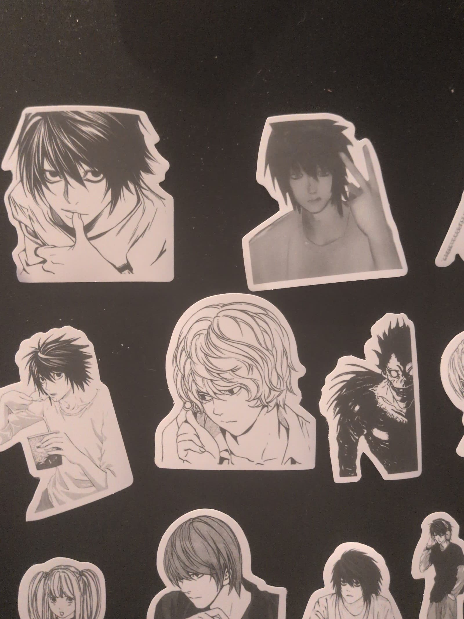 28 black and white anime stickers - Thumbnail 2