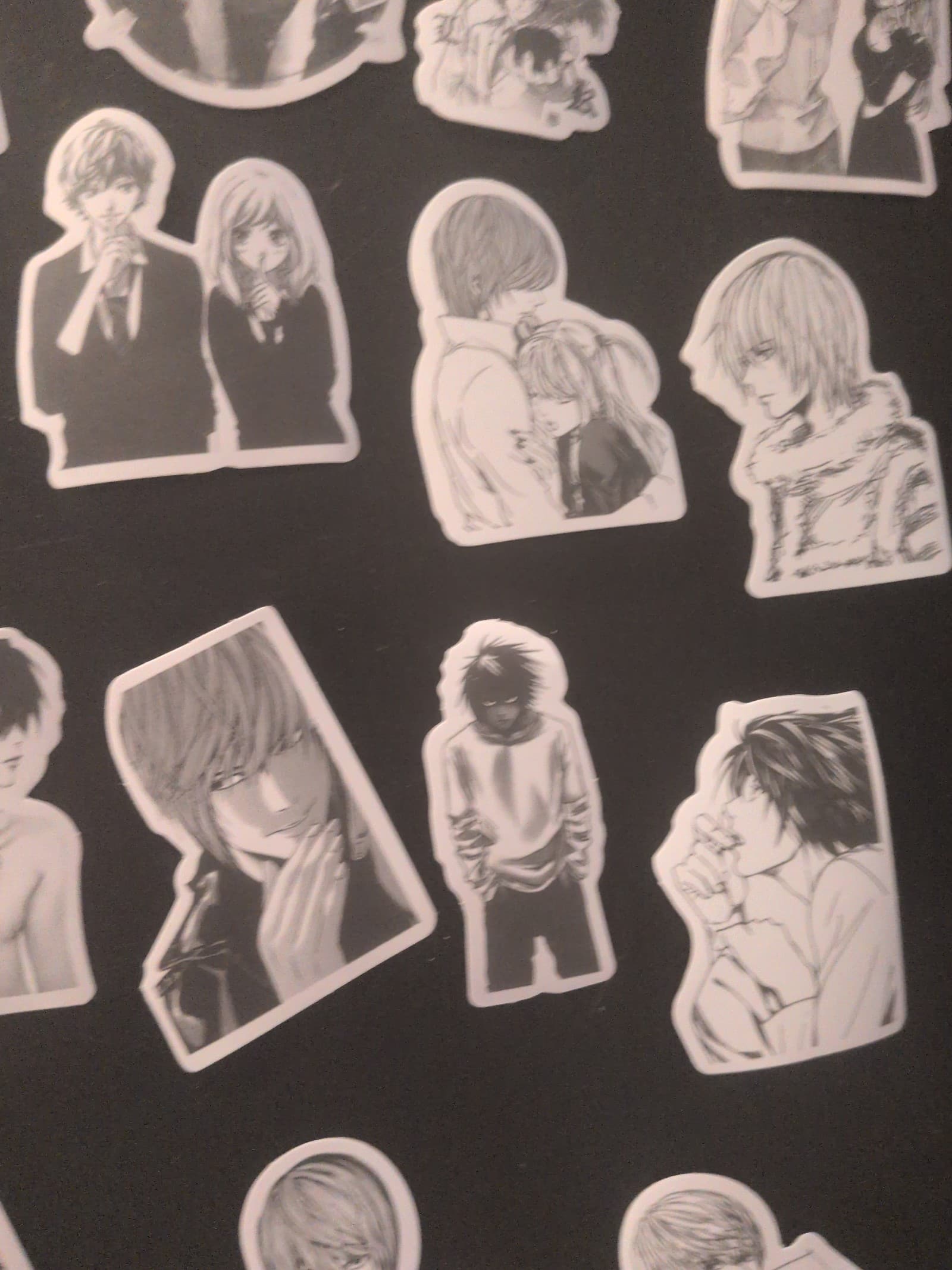 28 black and white anime stickers - Thumbnail 5
