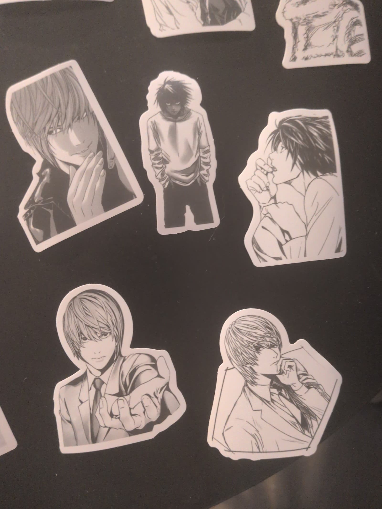 28 black and white anime stickers - Thumbnail 10