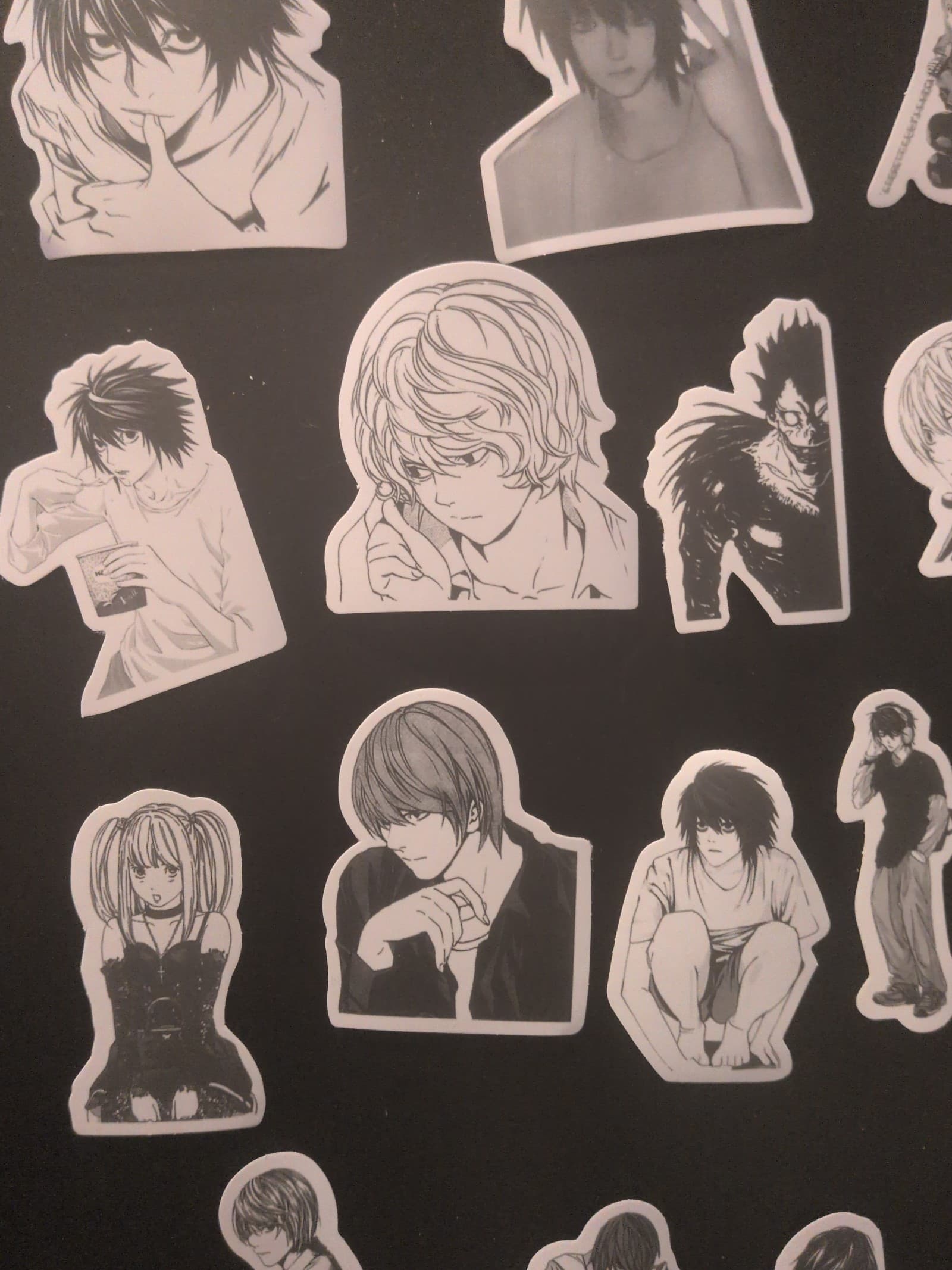 28 black and white anime stickers - Thumbnail 7
