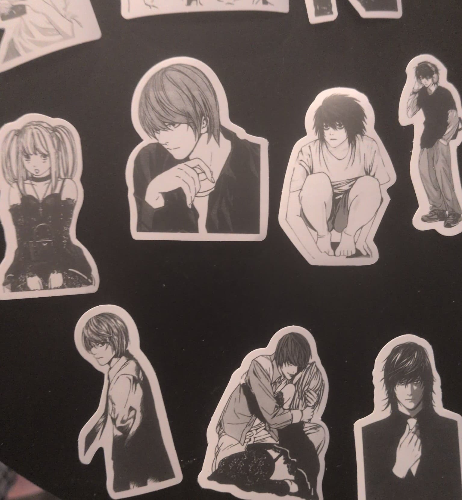 28 black and white anime stickers - Thumbnail 8