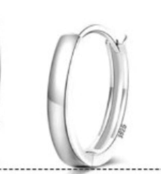 Sterling Silver 8 mm hoop earrings - Image 1