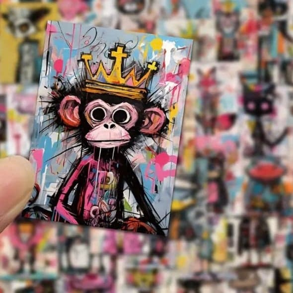 Pink and Black Graphic Creature Stickers 20 pack - Thumbnail 4