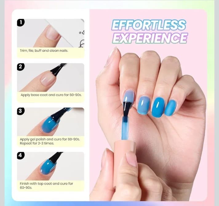 Neon UV nail polish 6 colors - Thumbnail 5