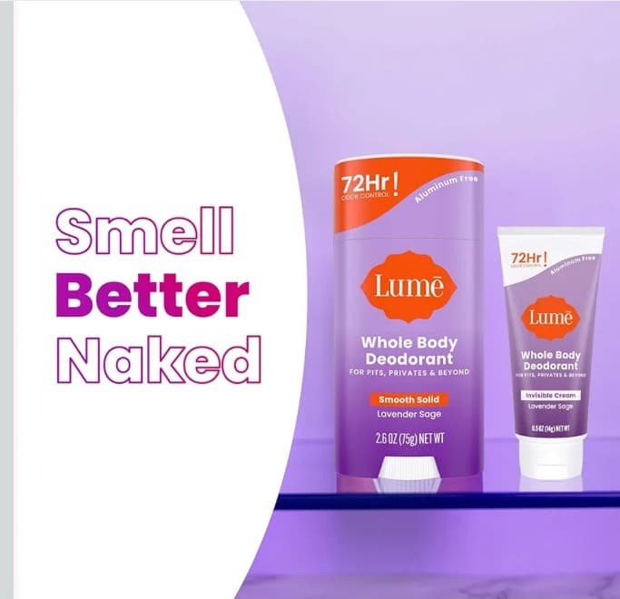 Lume Whole Body Deodorant - Invisible Cream Mini + Solid Stick Bundle (lavender) - Thumbnail 6