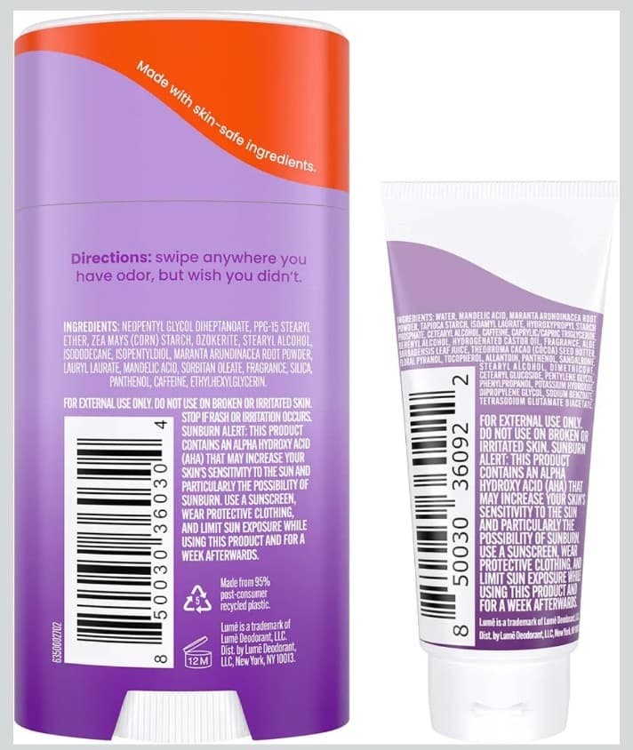 Lume Whole Body Deodorant - Invisible Cream Mini + Solid Stick Bundle (lavender) - Thumbnail 2