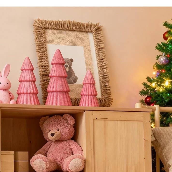 Joyhalo Tabletop Christmas Trees, Set of 3 Frosted Christmas Trees Indoor Xmas - Thumbnail 6