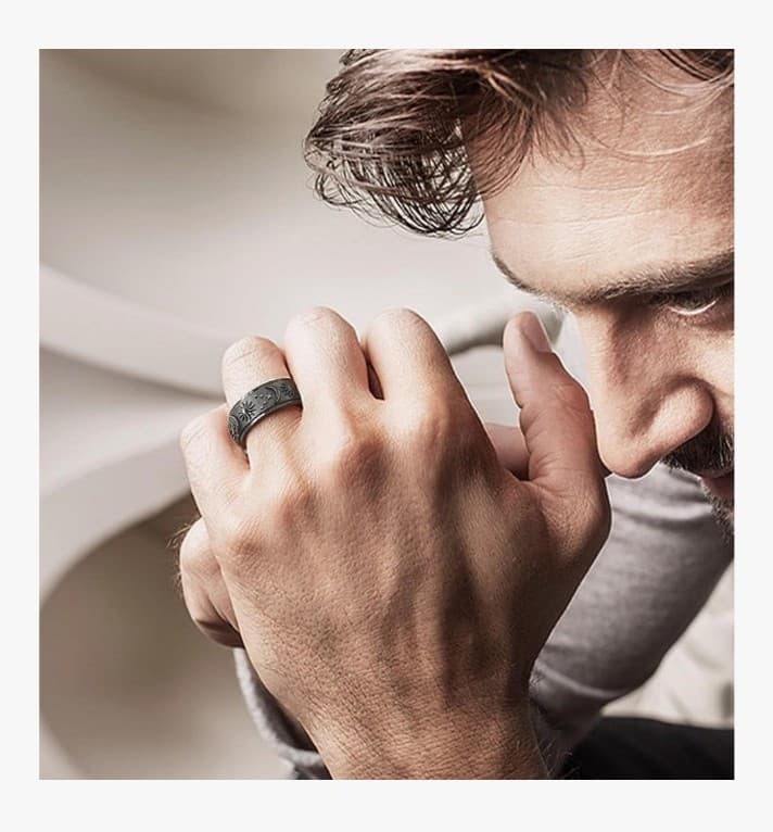 Sun Moon and Star Spinner Fidget Ring for Anxiety for Men&Women Stainless Steel - Thumbnail 3