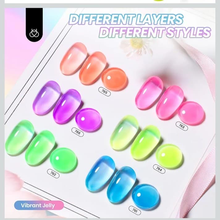 Neon UV nail polish 6 colors - Thumbnail 2