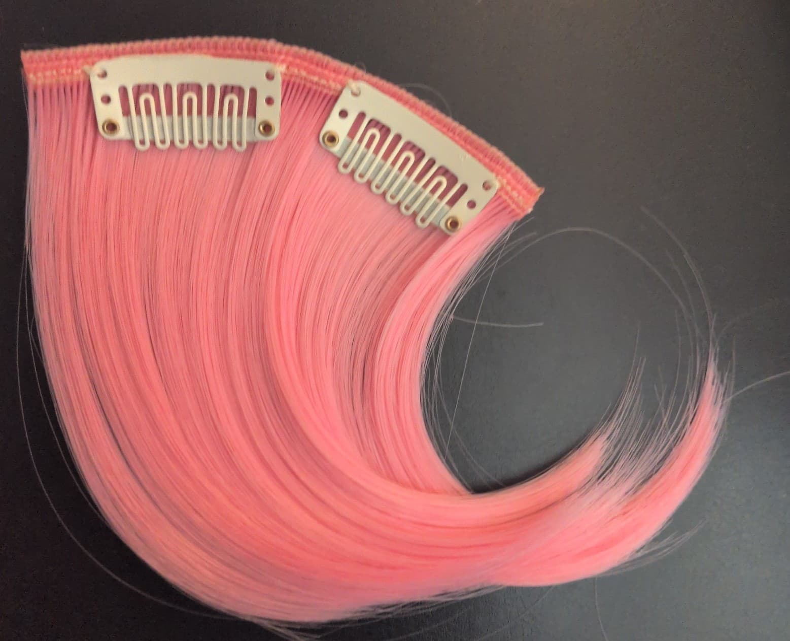 Hot topic dark pink bang clip in hair extension - Thumbnail 3