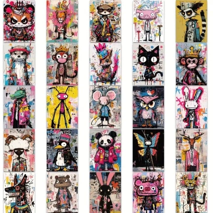 Pink and Black Graphic Creature Stickers 20 pack - Thumbnail 7