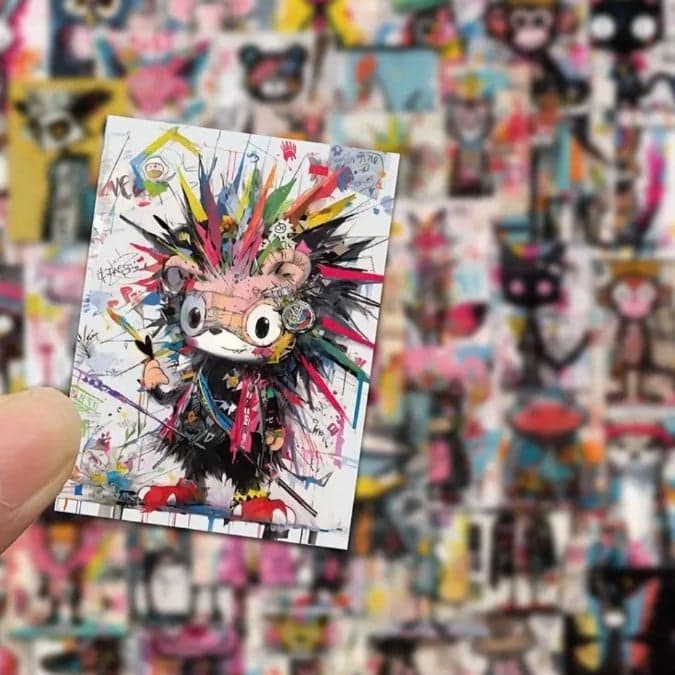 Pink and Black Graphic Creature Stickers 20 pack - Thumbnail 3