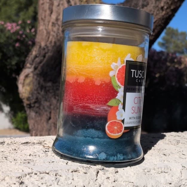 Tuscany Candle~Premium Marbled Wax~"Citrus Sunrise" with Essential Oils.was lit1 - Thumbnail 6