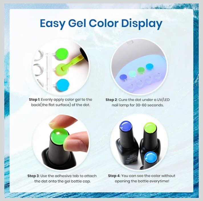 Beetles Blue Gel Nail Polish,6 Colors Swirl Pacific Blue Glitter Blue Green Gel - Thumbnail 7