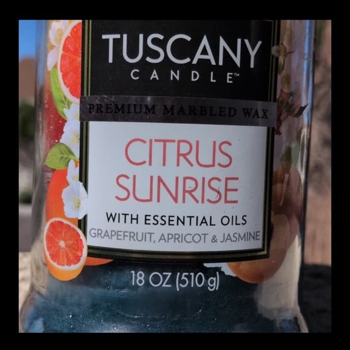 Tuscany Candle~Premium Marbled Wax~"Citrus Sunrise" with Essential Oils.was lit1 - Thumbnail 10