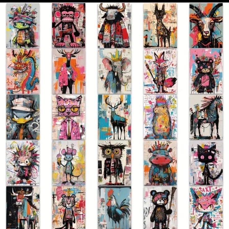 Pink and Black Graphic Creature Stickers 20 pack - Thumbnail 6