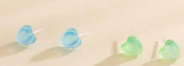 Heart-Shaped Multicolor Earrings Set - Thumbnail 6