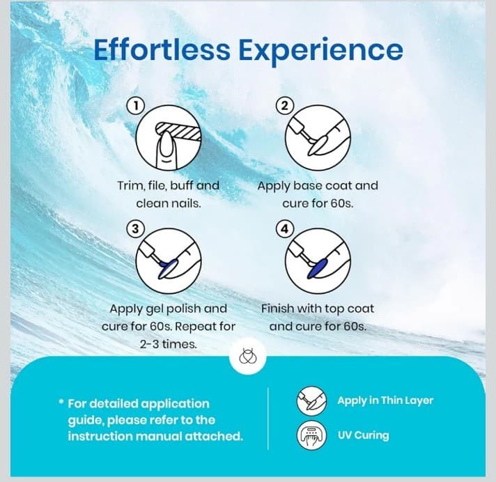 Beetles Blue Gel Nail Polish,6 Colors Swirl Pacific Blue Glitter Blue Green Gel - Thumbnail 8