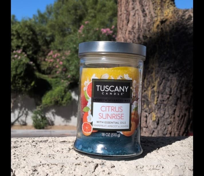 Tuscany Candle~Premium Marbled Wax~"Citrus Sunrise" with Essential Oils.was lit1 - Thumbnail 2