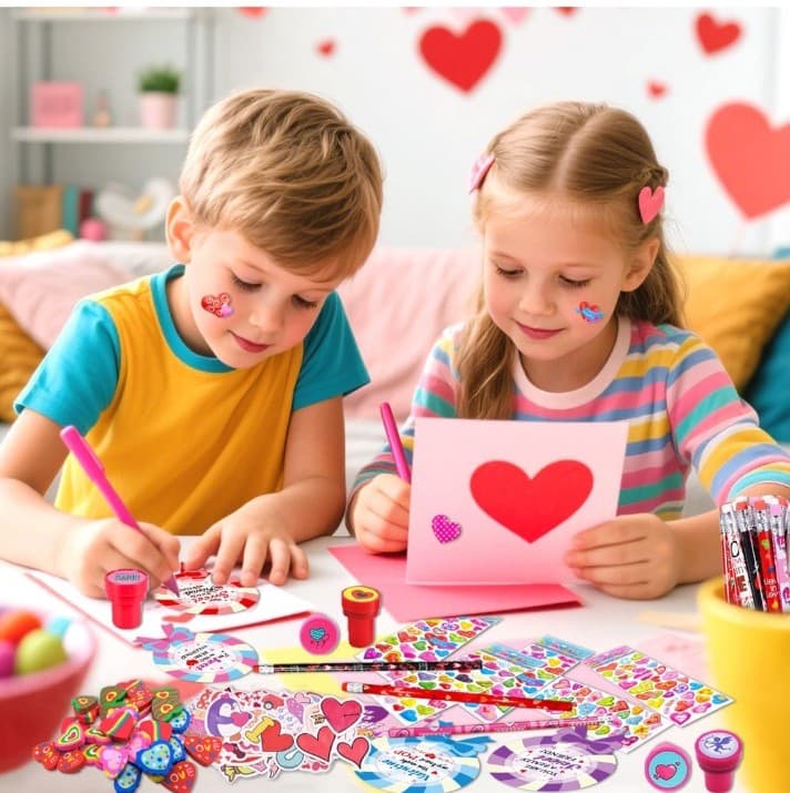 260 piece set of VALENTINE'S DAY BULK stickers,pencils,erasers,Cards,stampers. - Thumbnail 7