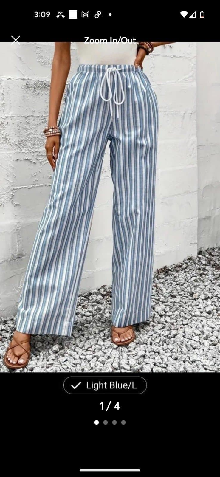 Vibrant Striped Elastic Waist Straight Leg Pants/trouser - Soft, Comfortable - Image 1