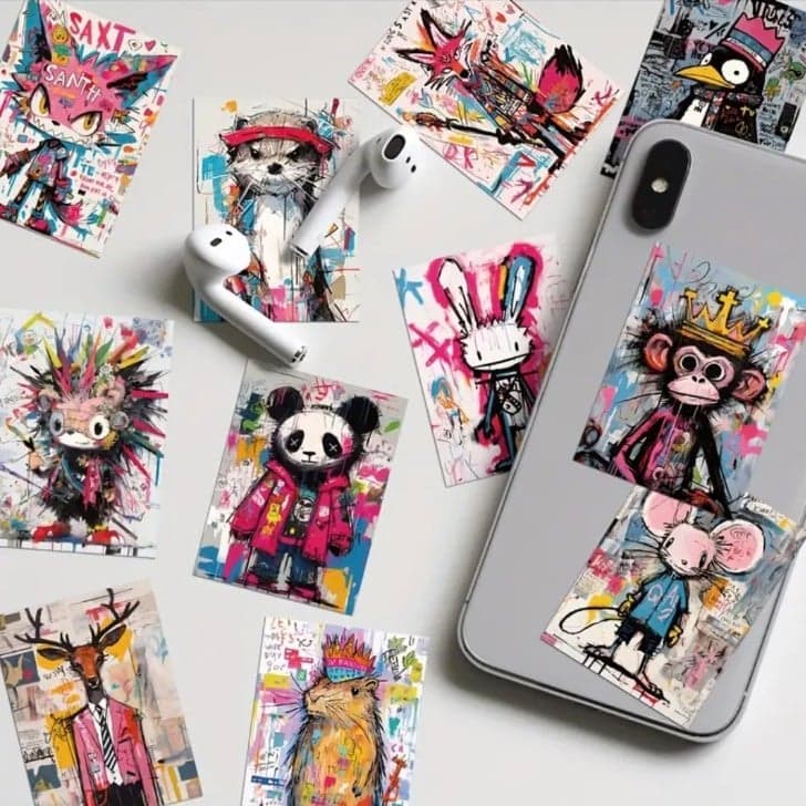 Pink and Black Graphic Creature Stickers 20 pack - Thumbnail 8