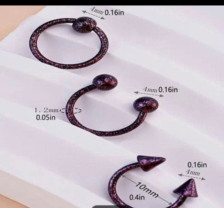 1 Set Stainless Steel Horseshoe C BodyJewelry - septum/nose/lips ect. - Thumbnail 2