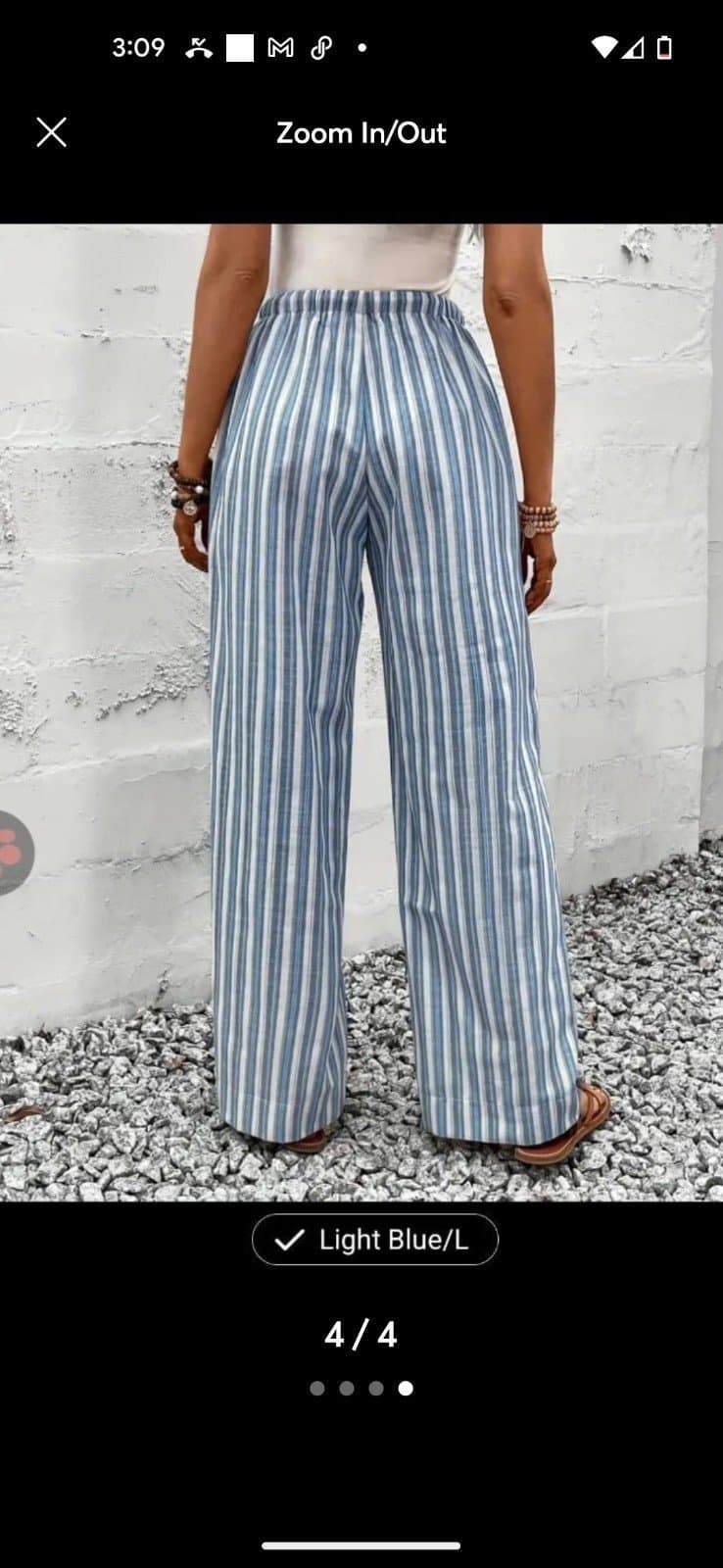 Vibrant Striped Elastic Waist Straight Leg Pants/trouser - Soft, Comfortable - Thumbnail 4