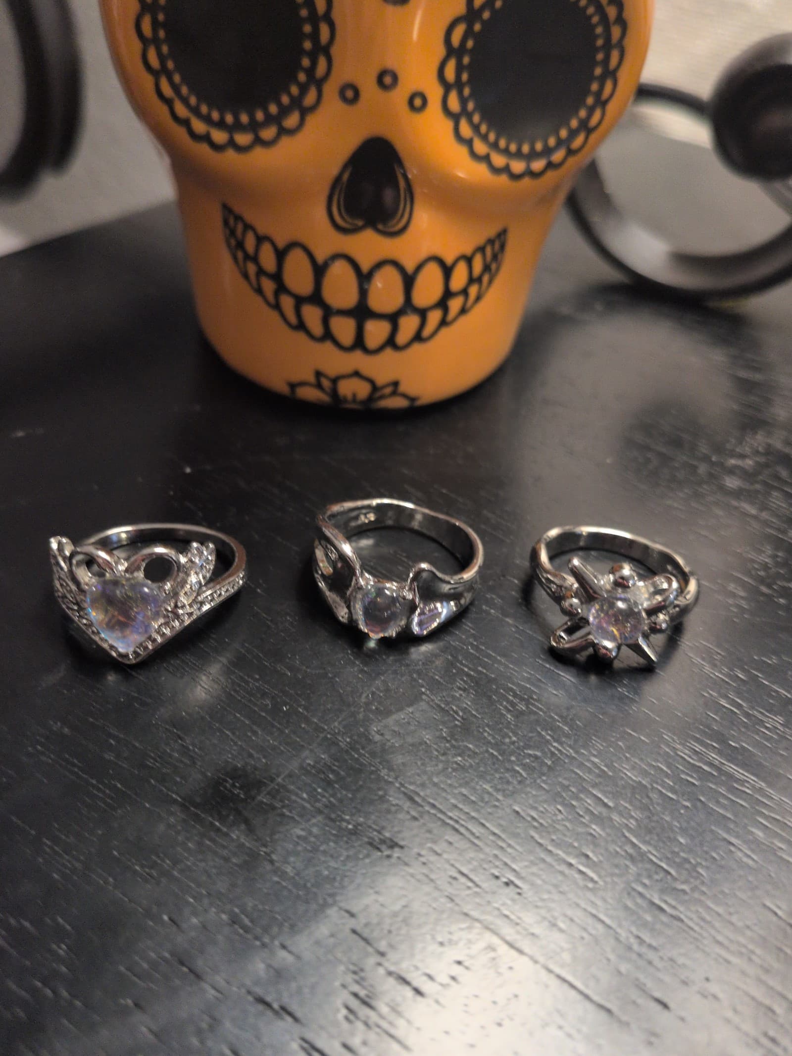 Silver Rings with Stone Settings and Intricate Designs 1 ring - Thumbnail 6