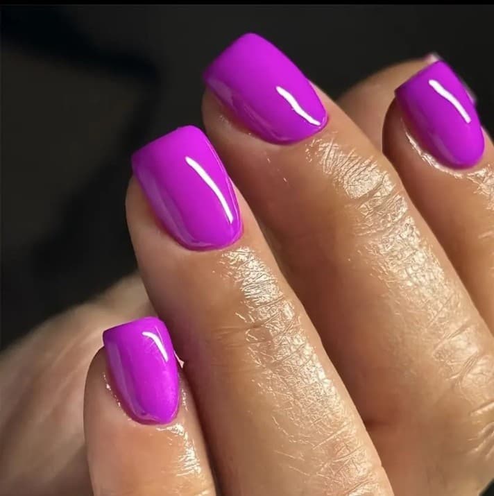 Vibrant Glossy Purple Press On Nails - Image 1
