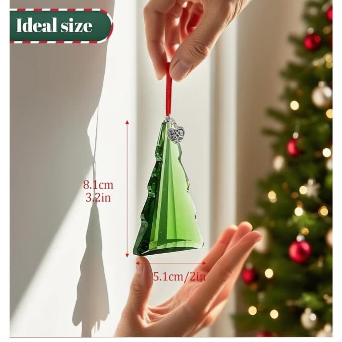 H&D HYALINE & DORA 2025 Crystal Christmas Tree Hanging Ornament, Green Crystal - Thumbnail 5
