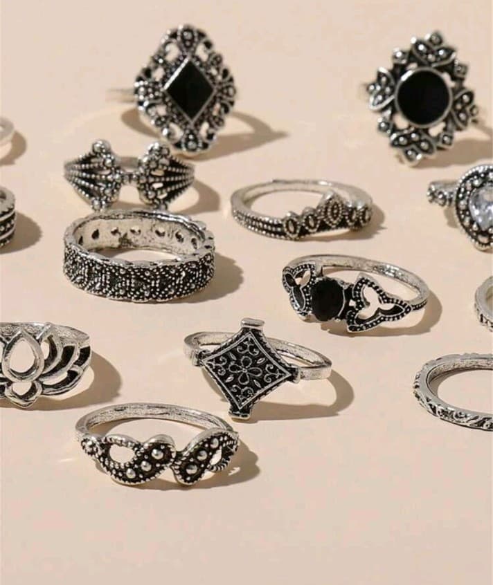 Hot topic Vintage-Inspired Silver Ring Collection - Thumbnail 3