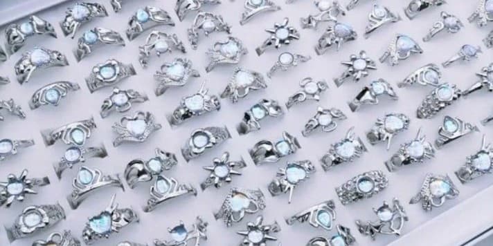 Silver Rings with Stone Settings and Intricate Designs 1 ring - Thumbnail 3