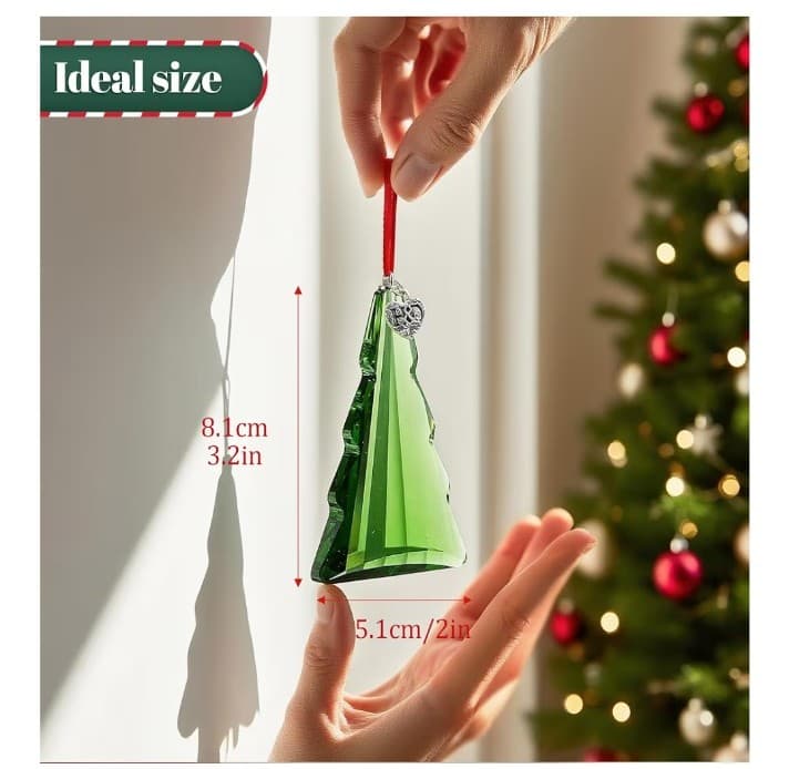 H&D HYALINE & DORA 2025 Crystal Christmas Tree Hanging Ornament, Green Crystal - Thumbnail 2