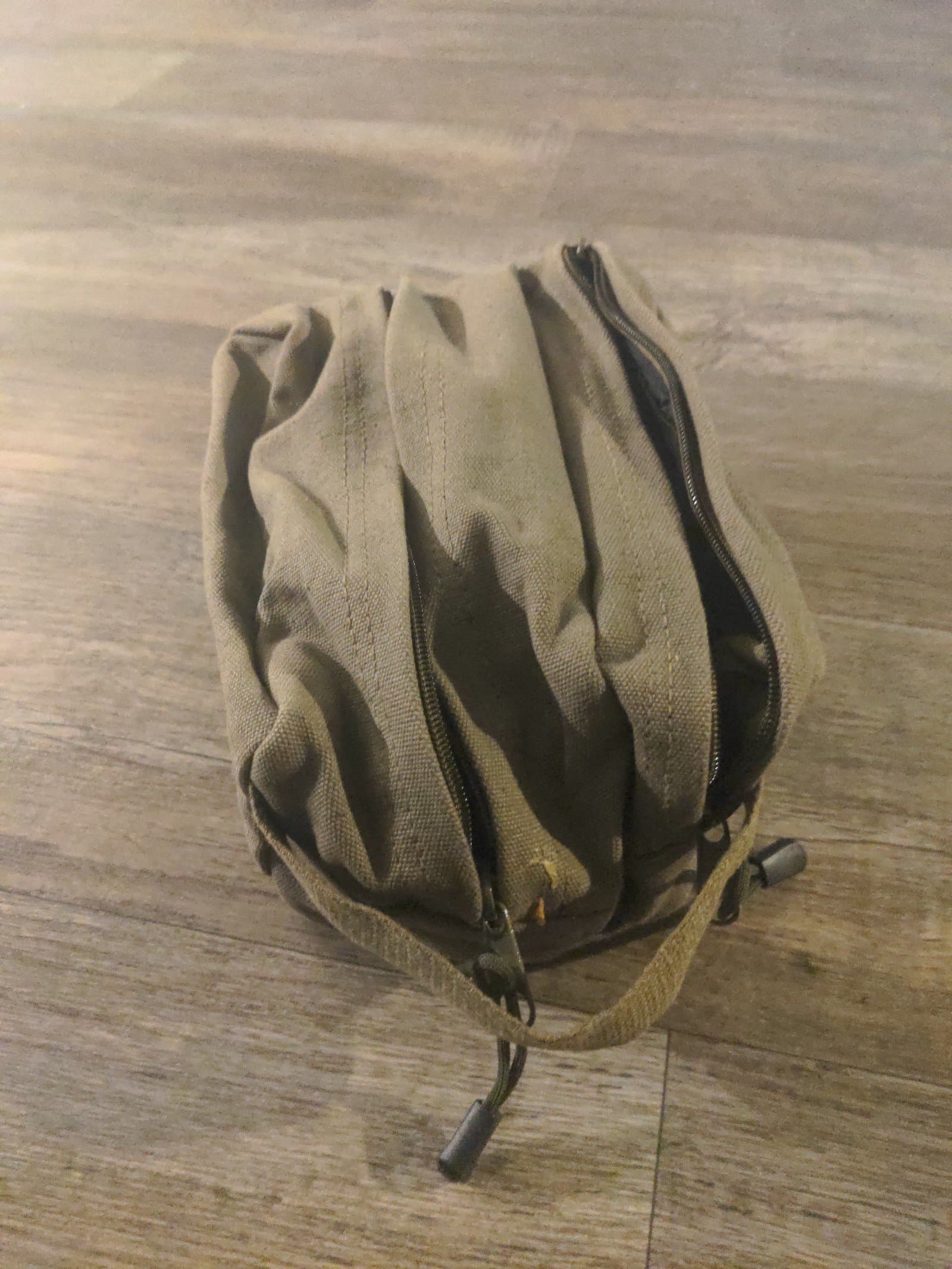 Army green canvas mens shaving bag - Thumbnail 3