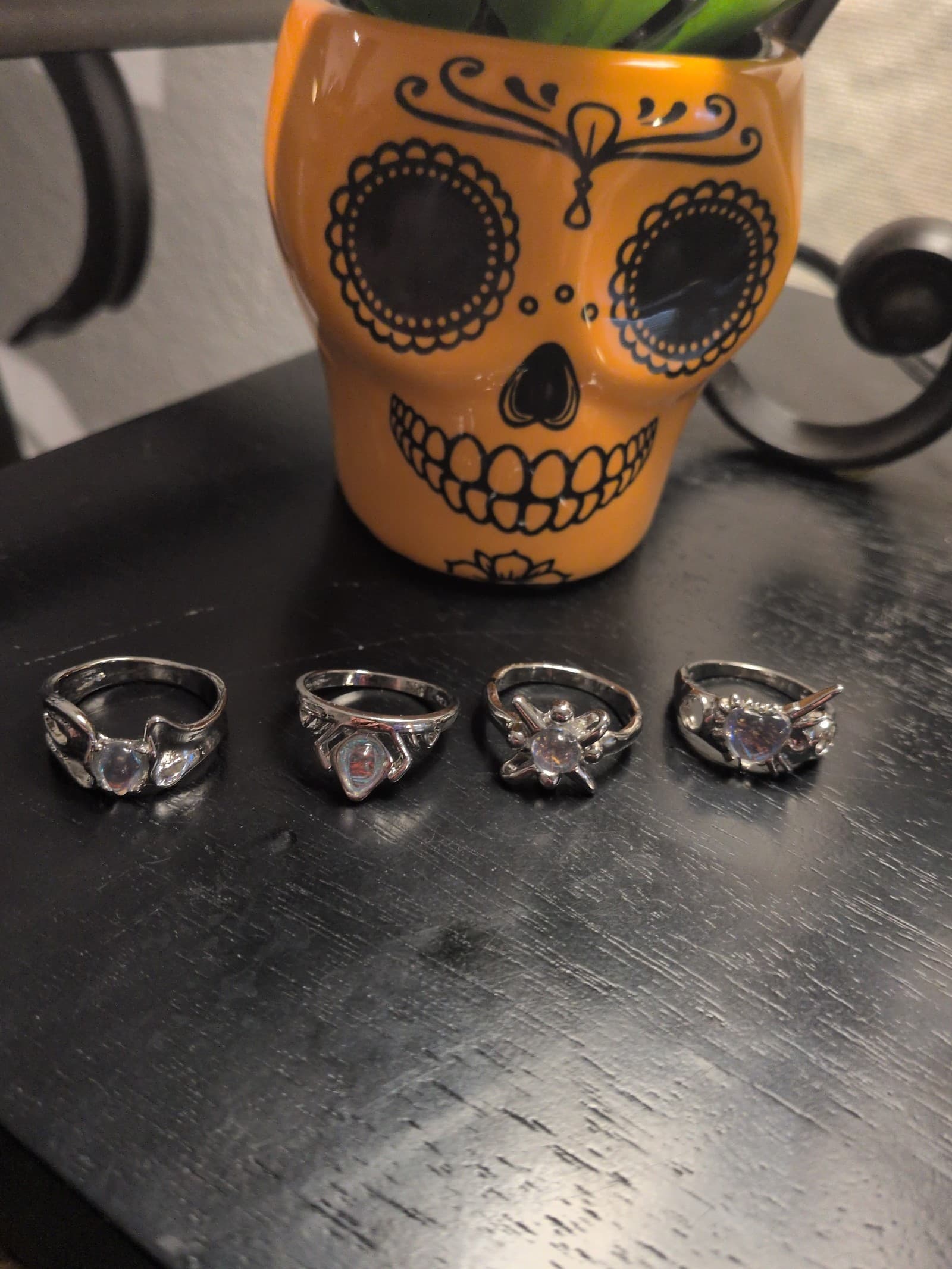 Silver Rings with Stone Settings and Intricate Designs 1 ring - Thumbnail 5