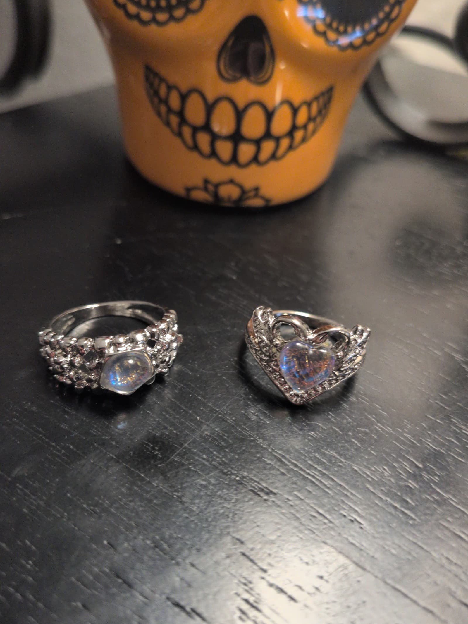 Silver Rings with Stone Settings and Intricate Designs 1 ring - Thumbnail 7