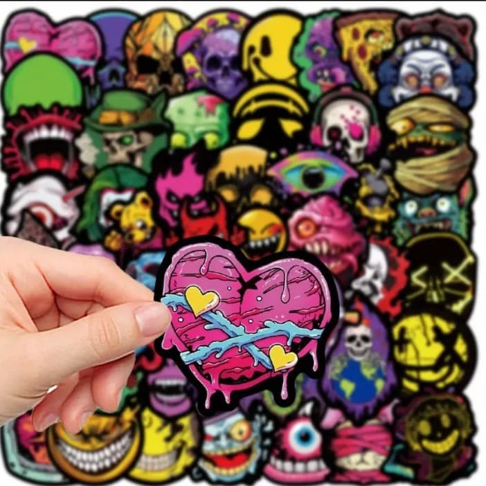 25 pack of spooky face stickers - Thumbnail 5