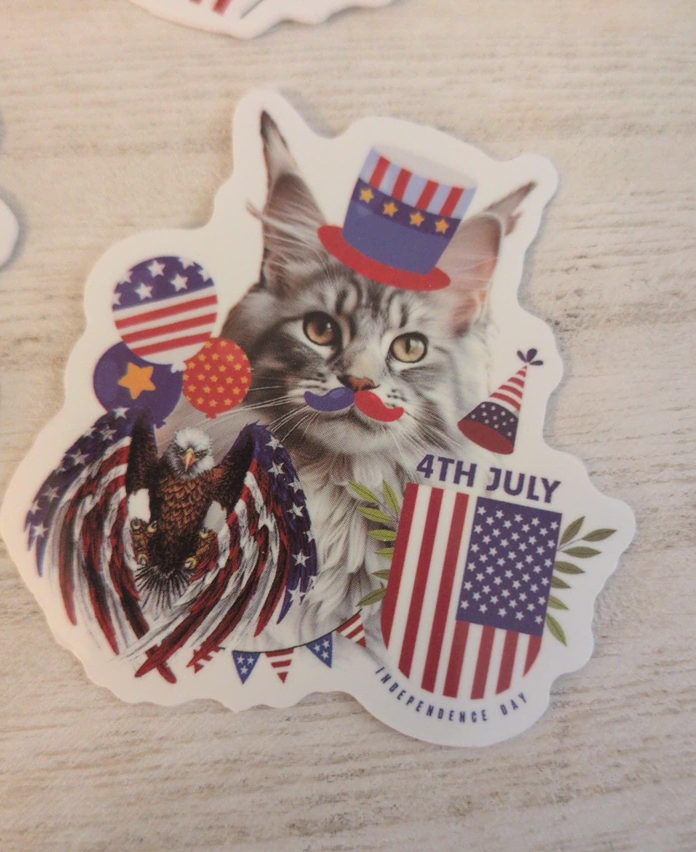 Patriotic Cat Stickers - Red, White & Blue - Thumbnail 5