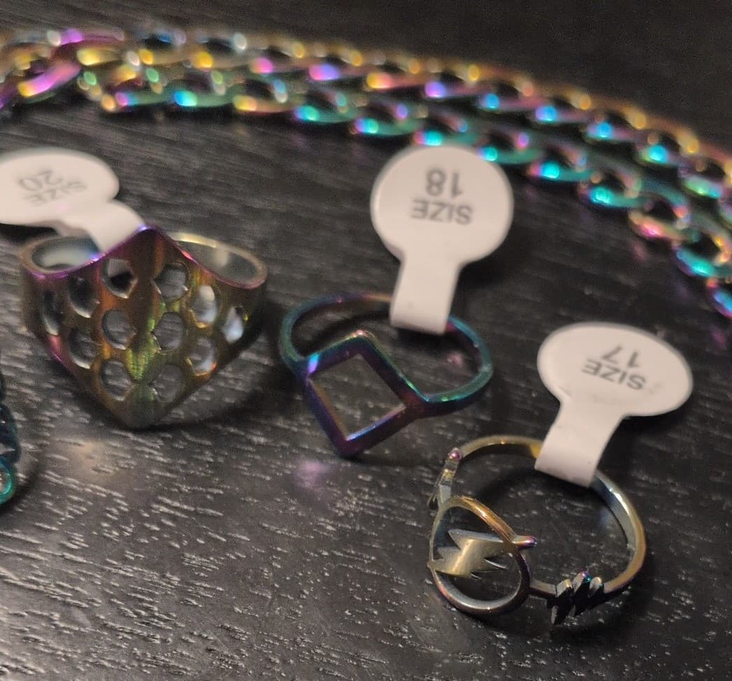 Hot topic Rainbow Chain Necklace and Ring Set - Thumbnail 4