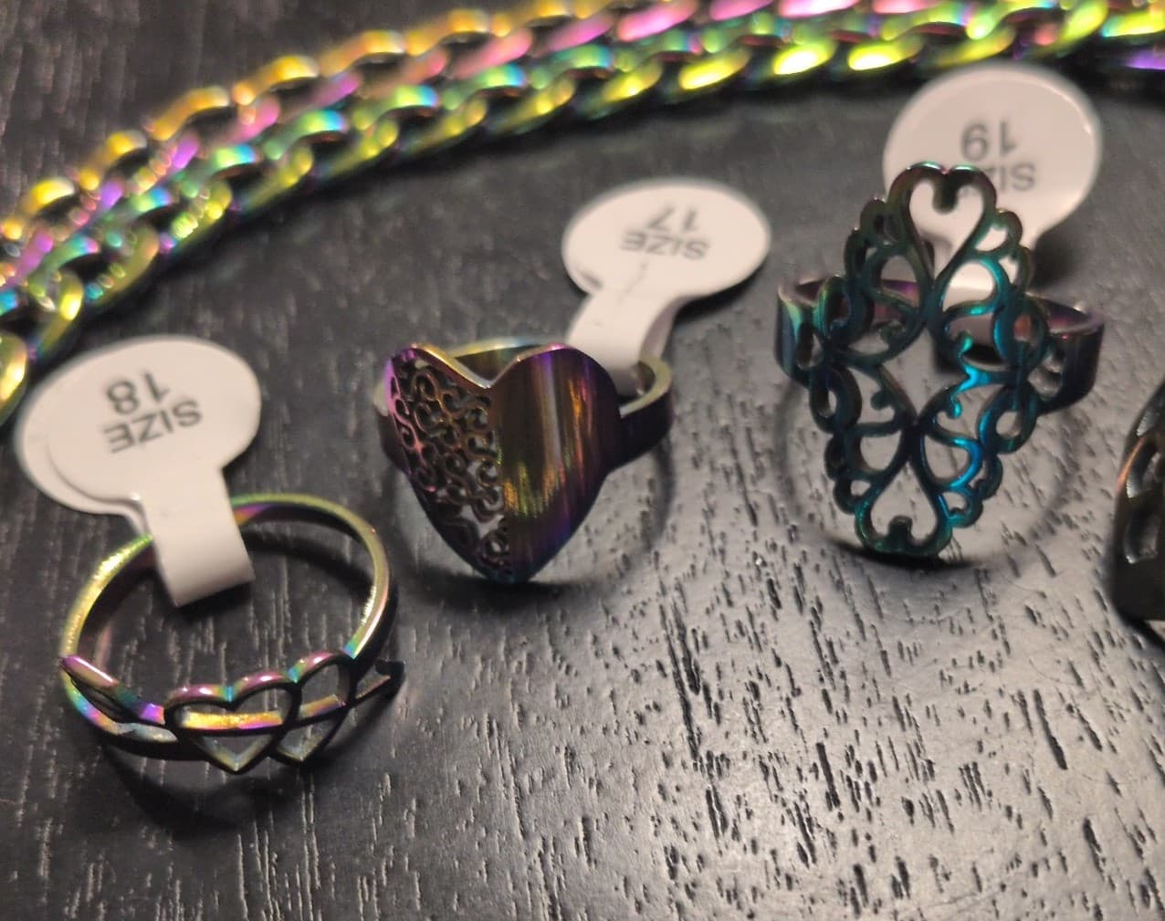 Hot topic Rainbow Chain Necklace and Ring Set - Thumbnail 3