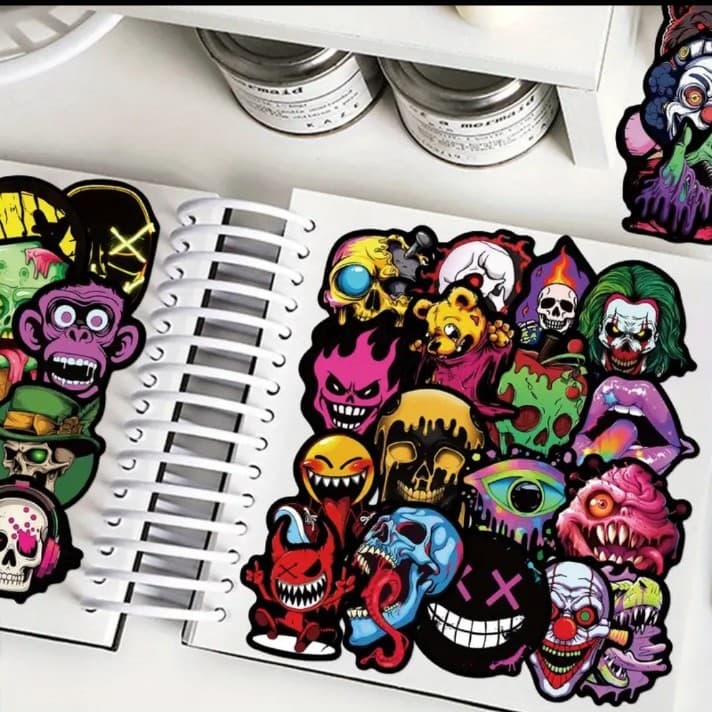 25 pack of spooky face stickers - Thumbnail 4