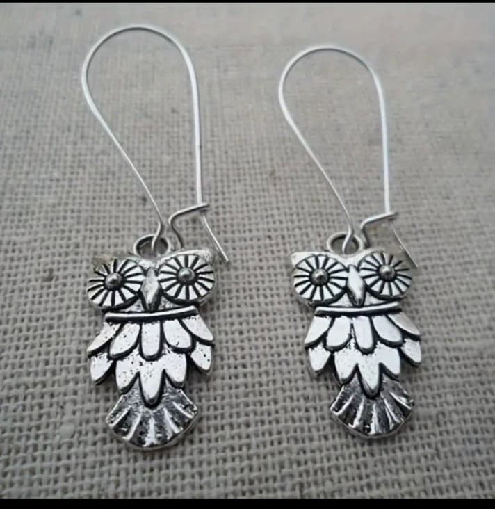 Silver Owl Dangle Earrings hold for cinny ! - Thumbnail 5