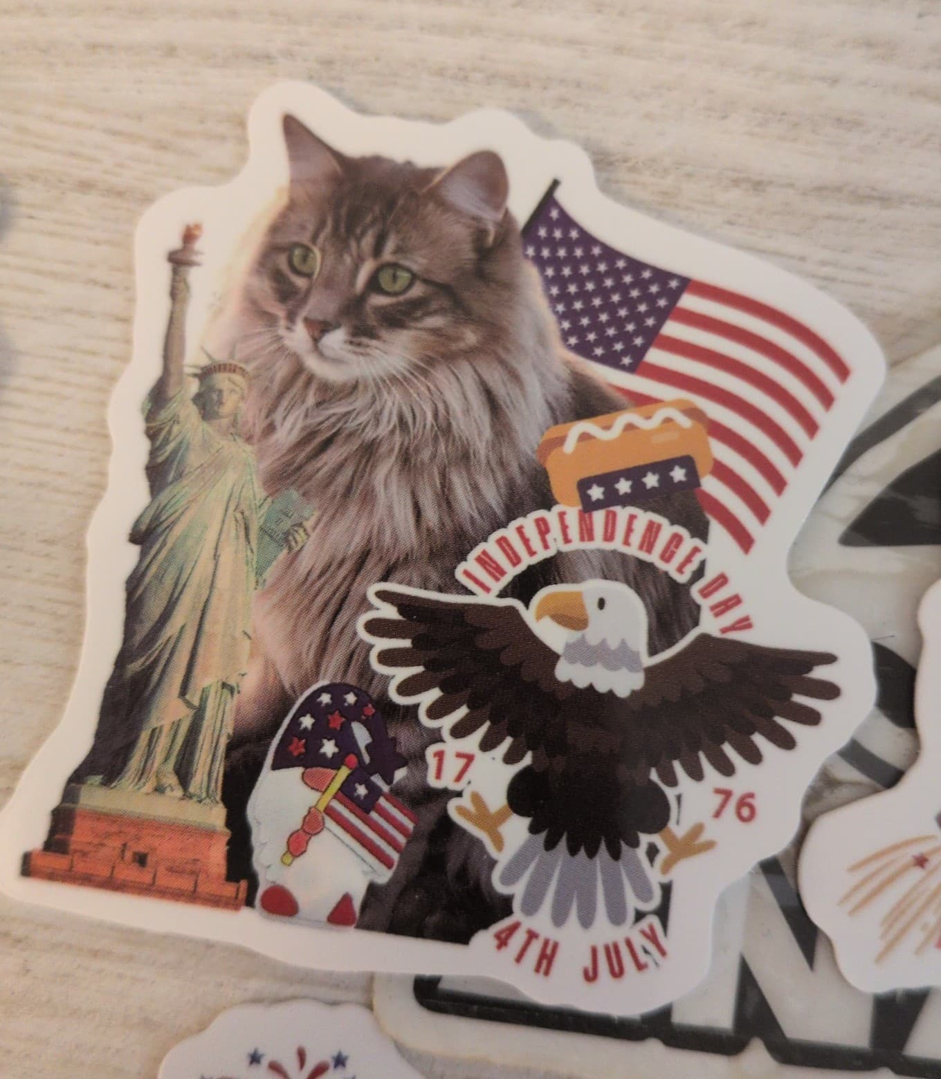 Patriotic Cat Stickers - Red, White & Blue - Thumbnail 10