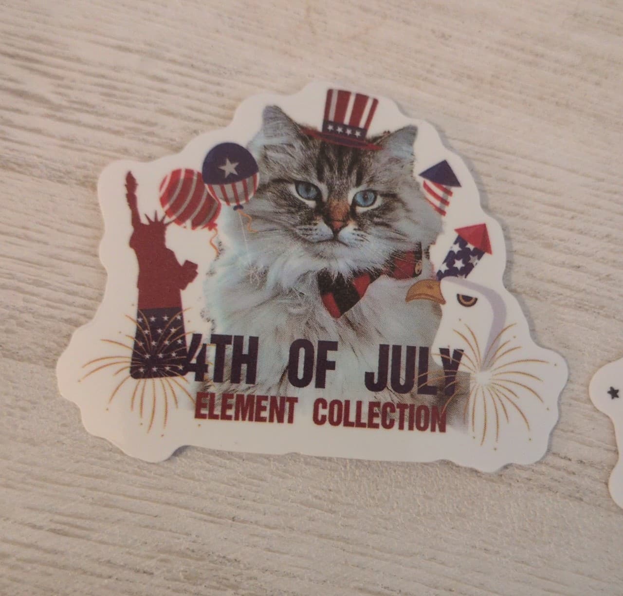 Patriotic Cat Stickers - Red, White & Blue - Thumbnail 2