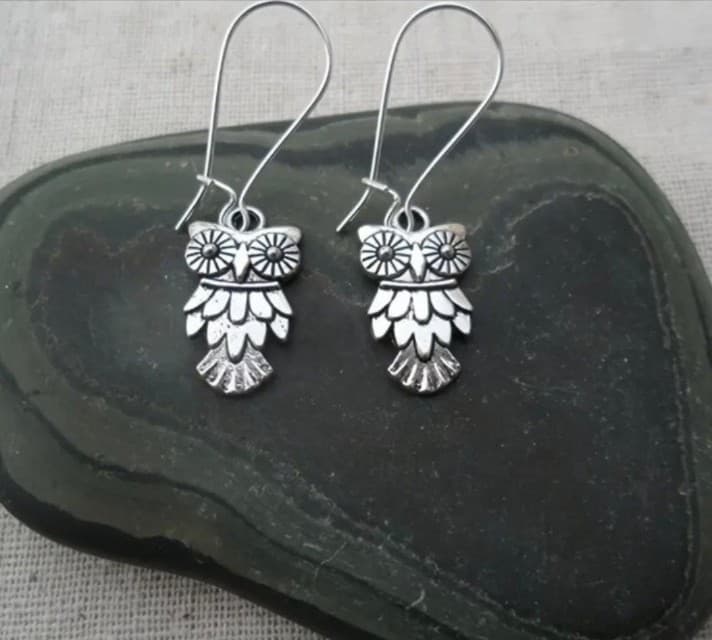 Silver Owl Dangle Earrings hold for cinny ! - Thumbnail 8